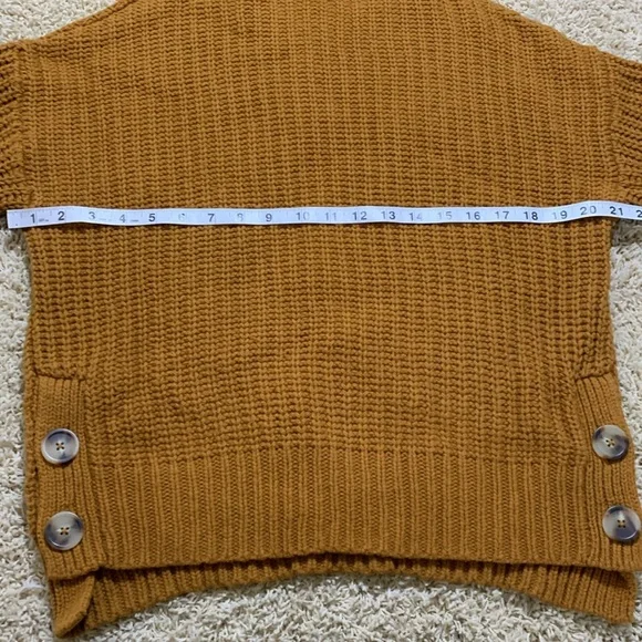 Madewell chunky knit sweater mock neck pumpkin spice button detail SZ S - Picture 5 of 11
